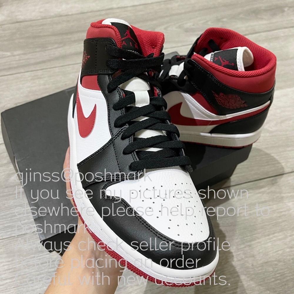 Air Jordan 1 Mid Gym Red Men’s - Picture 2 of 8